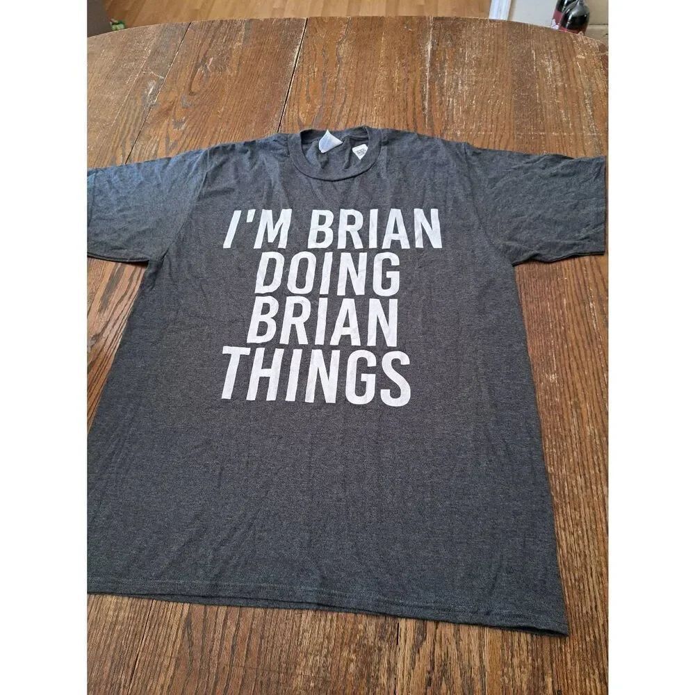 New Large Grey White Brian Short Sleeve Cotton Pullover Tee Tshirt Shirt